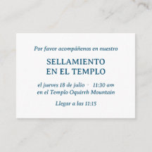 Invitación al sellado del templo Minimalista españ
