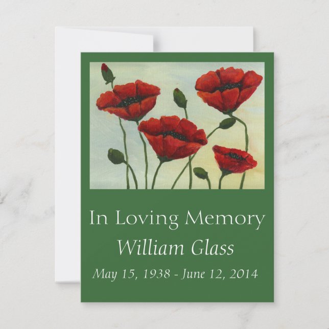 Invitación al servicio conmemorativo (Anverso)