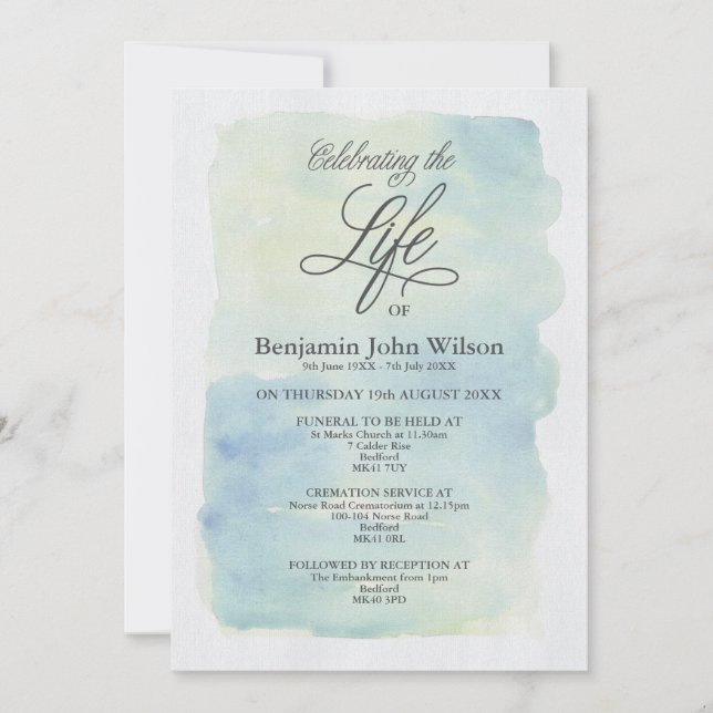 Invitación al servicio conmemorativo (Anverso)