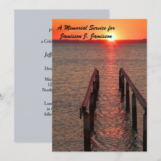 Invitación al servicio conmemorativo, atardecer de (Anverso / Reverso)