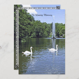 Invitación al servicio conmemorativo, cisnes y fue