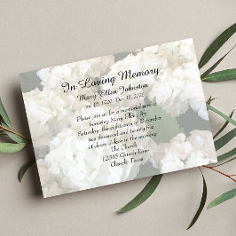 Invitación al servicio conmemorativo Hydrangea