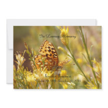 Invitación al servicio conmemorativo, mariposa ama