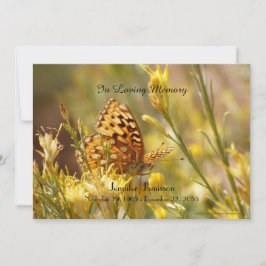 Invitación al servicio conmemorativo, mariposa ama