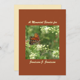 Invitación al servicio conmemorativo, mariposa Nar
