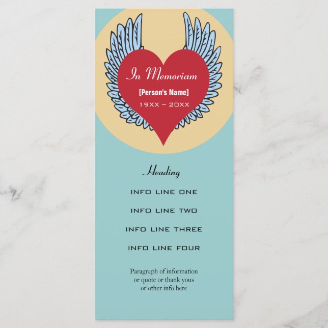 Invitación al servicio conmemorativo o tarjeta de  (Anverso)