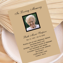 Invitación al servicio conmemorativo - Tan con fot