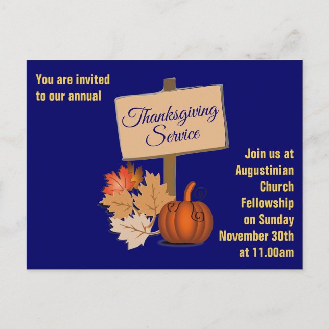 Invitación al Servicio de la Iglesia de ACCIÓN DE  (Anverso)