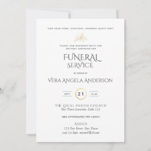 Invitación al servicio funeral con verso