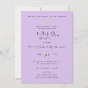 Invitación al servicio funeral con verso