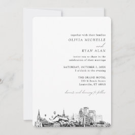 Invitación al Skyline de Louisville Boda Elegant