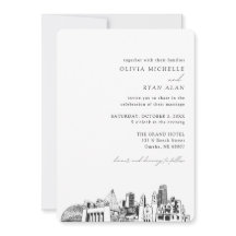 Invitación al Skyline de Omaha Boda Elegant