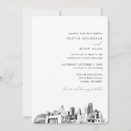 Invitación al Skyline de Omaha Boda Elegant
