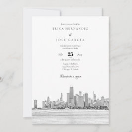 Invitación al Skyline Invitación de Chicago de Bod