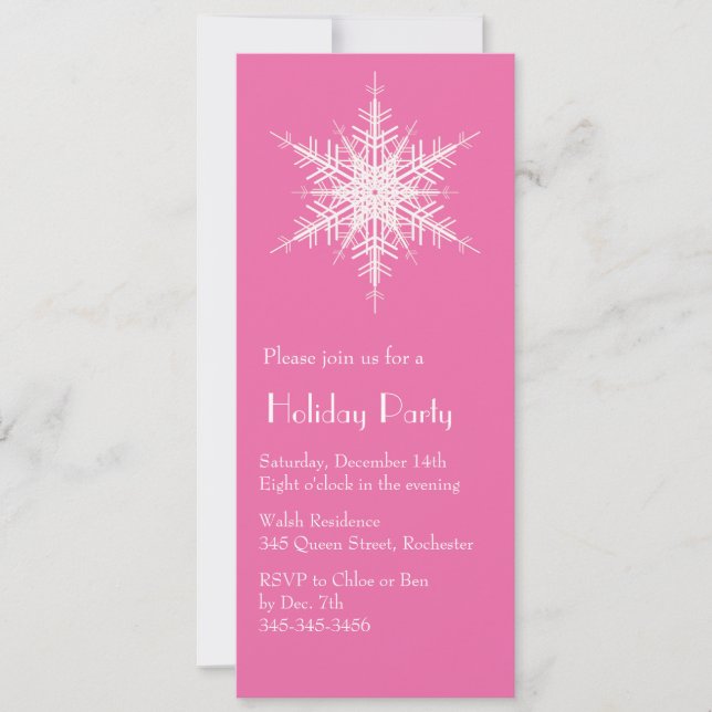 Invitación al Snowflake Fuchsia de vacaciones (Anverso)