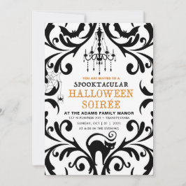 Invitación al soiree de Damask Glam Halloween