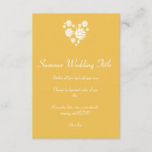 Invitación al sol Boda corazón y girasoles blancos