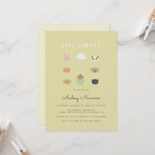 Invitación al sol de Baby Shower de Animal Friends
