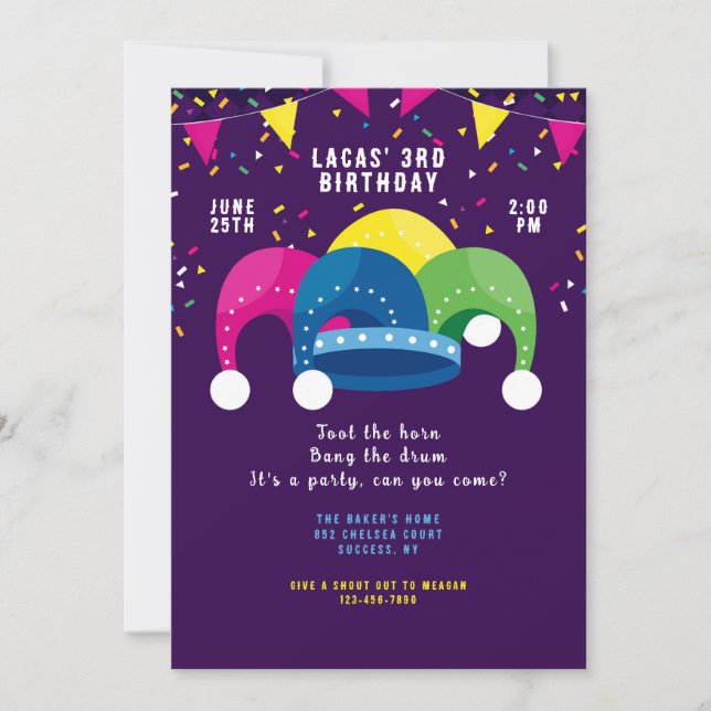 Invitación al sombrero del bufón (Anverso)