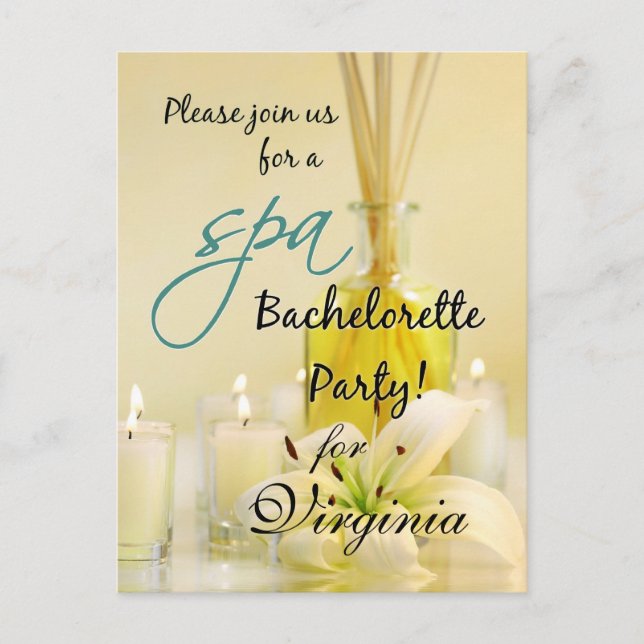 Invitación al spa Bachelorette Party - Personaliza (Anverso)