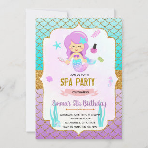 Invitación al spa Cute Mermaids