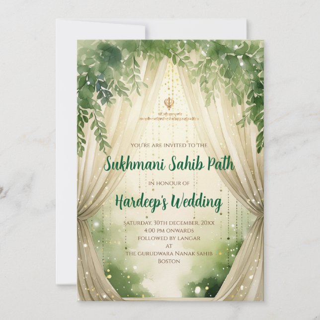 Invitación al Sukhmani Sahib Path y Digital Akhand (Anverso)