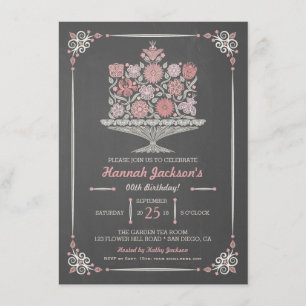 Invitación al tablero de pastel de cumpleaños de f