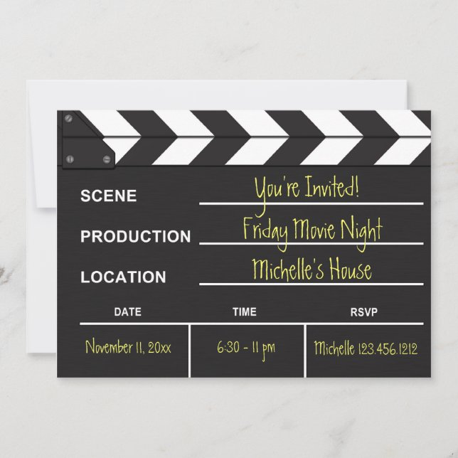 Invitación al tablero de películas nocturnas (Anverso)