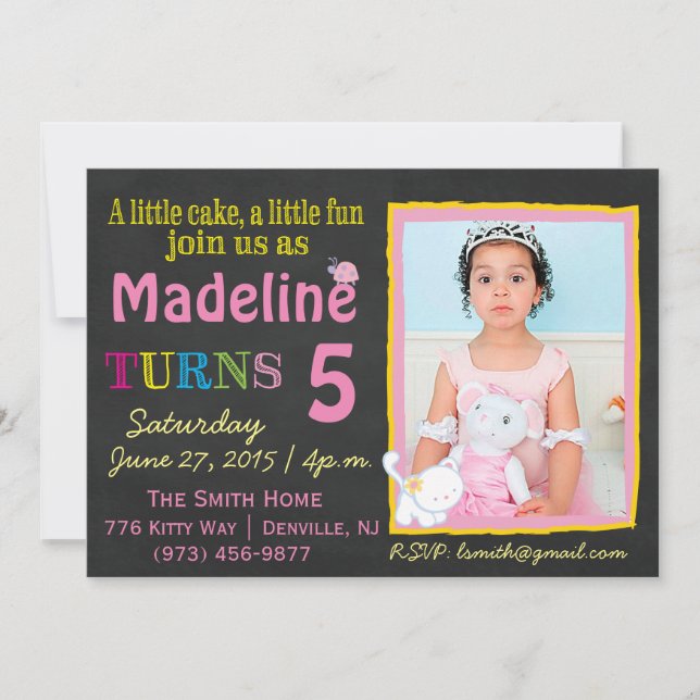 Invitación al tablero rosa y amarillo (Anverso)
