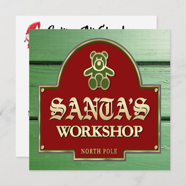 Invitación al taller de Santa Claus (Anverso / Reverso)
