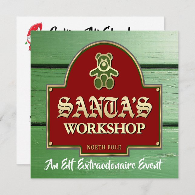 Invitación al taller de Santa Claus (Anverso / Reverso)