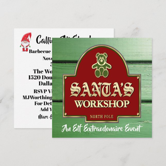 Invitación al Taller de Santa María (Anverso / Reverso)