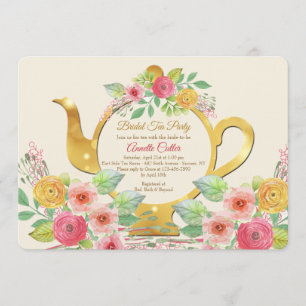 Invitación al té con flores