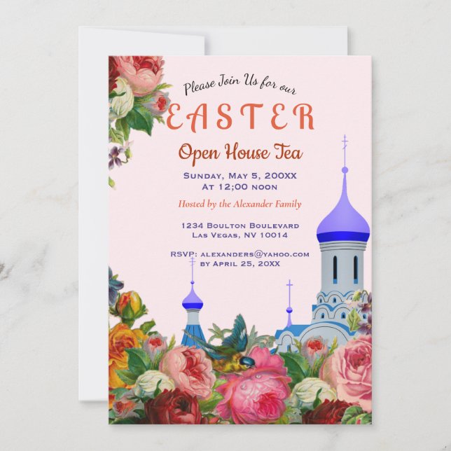 Invitación al té de la Casa Abierta Ortodoxa Flora (Anverso)
