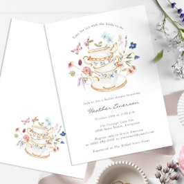 Invitación al té de novia floral