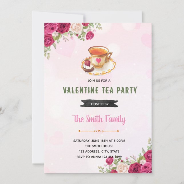 Invitación al té de San Valentín (Anverso)