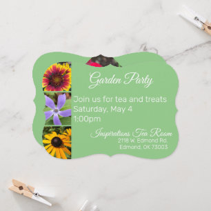 Invitación al té del Fiesta del jardín