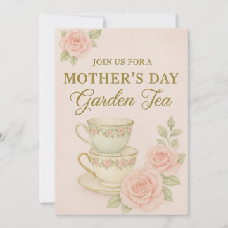 Invitación al té en el jardín del Día de la Madre 