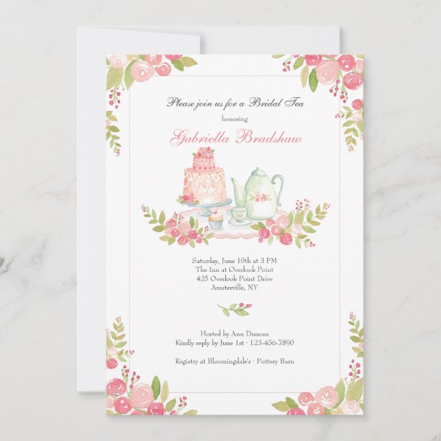 Invitación al té nupcial (Anverso)