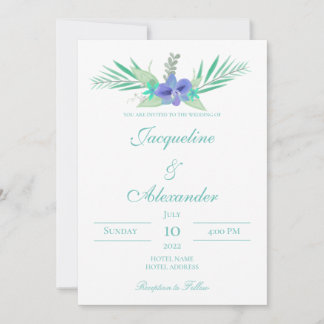 Invitación al tema Boda de orquídeas moradas y Ver