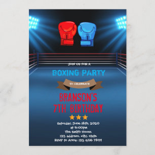 Invitación al tema de cumpleaños de boxeo