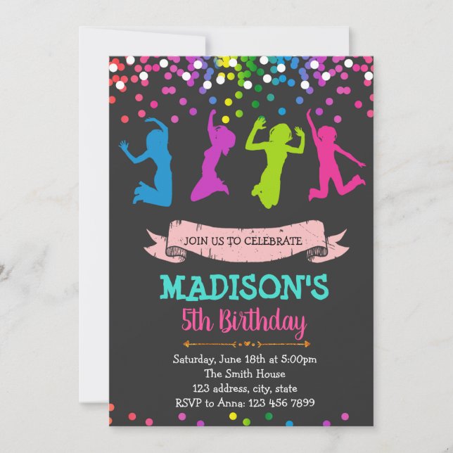 Invitación al tema de fiesta de cumpleaños (Anverso)