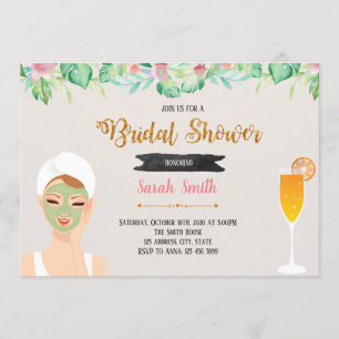 invitación al tema de fiesta de máscaras y mimosas