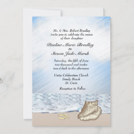 Invitación al tema de la boda de playa
