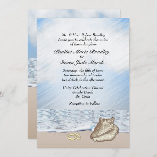 Invitación al tema de la boda de playa