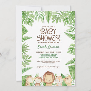 Invitación al tema de la selva de Baby Shower Safa
