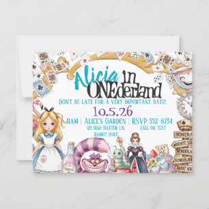 Invitación al tema de Wonderland ONEderland para e