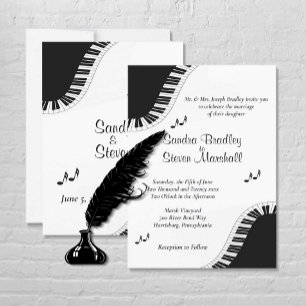 Invitación al tema del Boda de música del teclado 