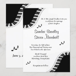 Invitación al tema del Boda de música del teclado