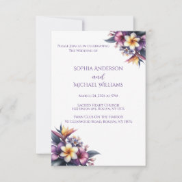Invitación al tema del Boda floral tropical